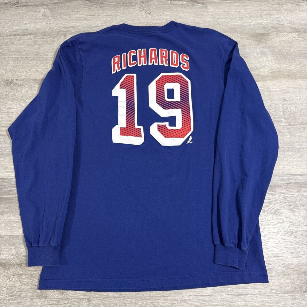 Brad Richards Shirt New York Rangers Men’s XL Reebok Blue Long Sleeve NHL Hockey